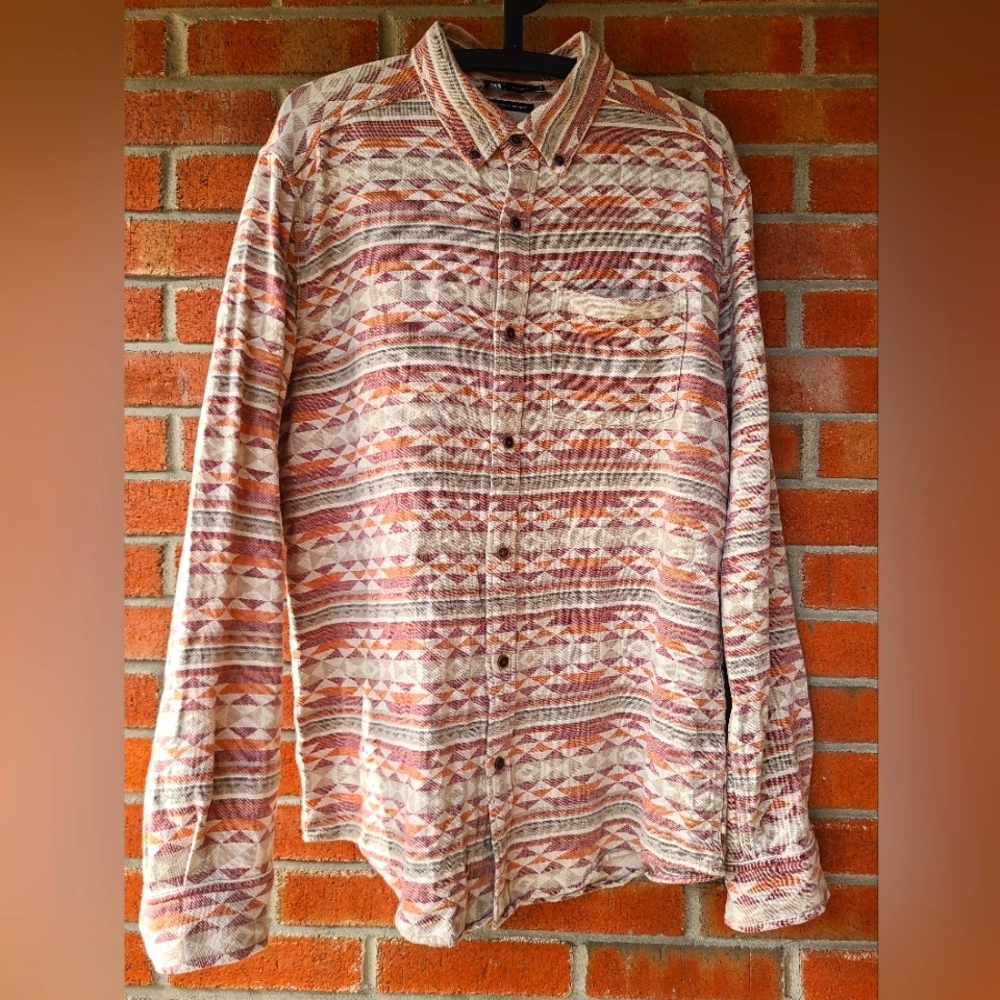 Le 31 by Simons US L long sleeve geometric colorful shirt